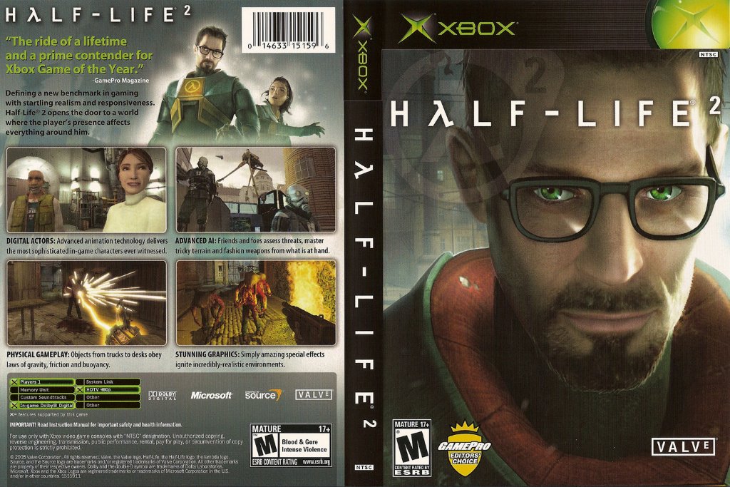 Caràtula americana del videojoc Half-Life 2 per a XBOX